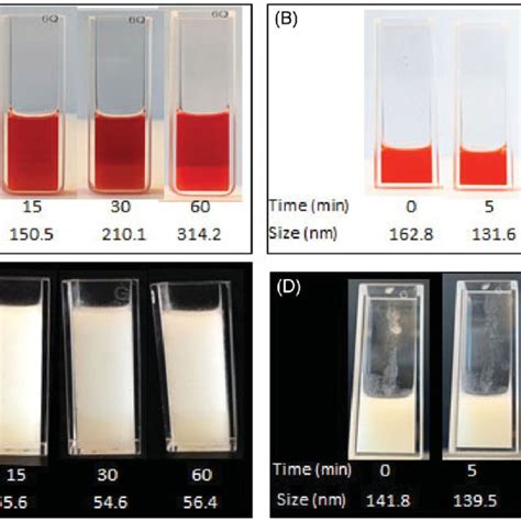 Photographs And Sizes Of Emulsions Prepared Using The Tessari Method
