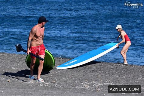 Katie Mcglynn Sexy Seen With Ricky Raymen Sizzles In A Hot Red Bikini At Santorini Beach Aznude