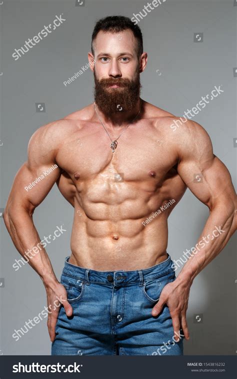 Athletic Handsome Bearded Guy Muscular Naked Stock Photo Shutterstock