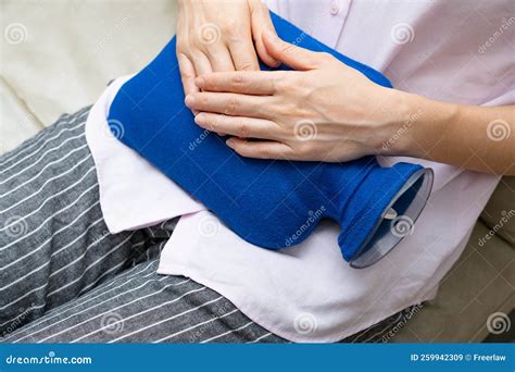A Lady Holding A Hot Water Bag On The Stomach Stock Image Image Of Temperature Healthy