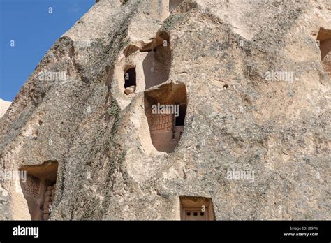 Close up detailed view of small sandstone tufa caves Stock Photo - Alamy