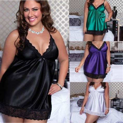 Nuisette Femme Plus Size Sexy Dentelle Lingerie Tentation Babydoll Sous Vêtements Chemise De