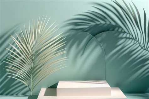 Premium Photo D Display Podium Pastel Green Background With Pedestal Nude Color Stand