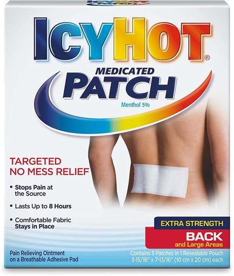 Amazon Icy Hot Back Patch Size Ct Icy Hot Large Medicated Back Patch Health Household