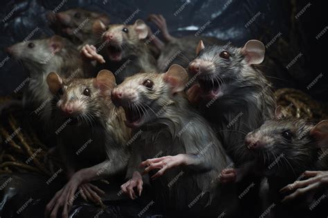 Premium Ai Image A Depiction Of Menacing And Dreadful Rats Evoking A