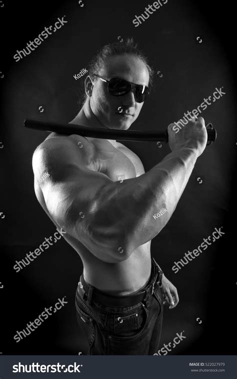 Blackandwhite Portrait Naked Torso Male Bodybuilder Stock Photo Shutterstock