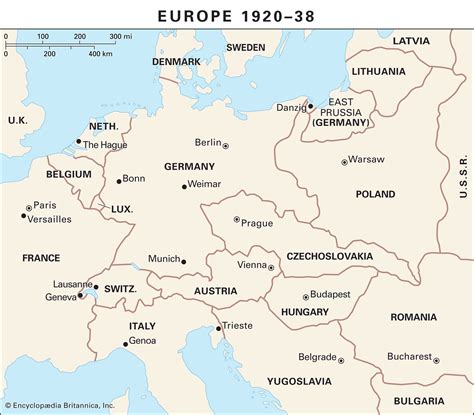 Europe Map With Capitals 1914