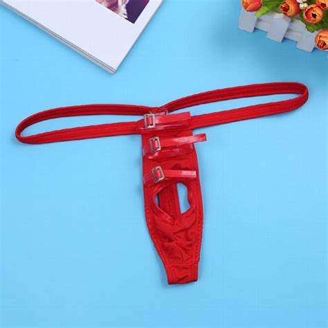 Sexy Mens Strappy Open Butt G String Bikini Underwear With Penis Hole Gay Male Thongs Underwear