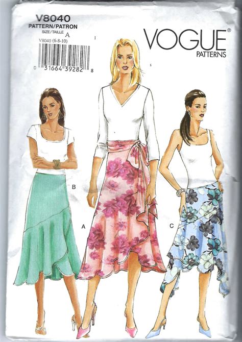 Uncut Vogue Sewing Pattern Skirt Petite Skirt And Sash Vogue