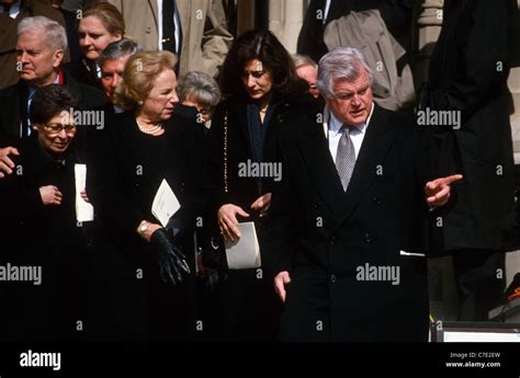 Senator Ted Kennedy with Ethel Kennedy following the funeral service