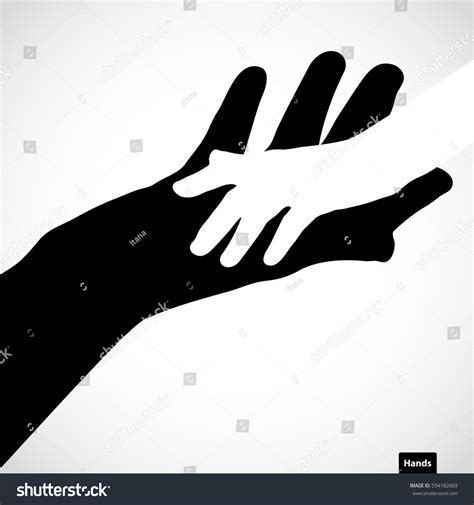 8919 Big Hand Small Hand On Black Background Royalty Free Images