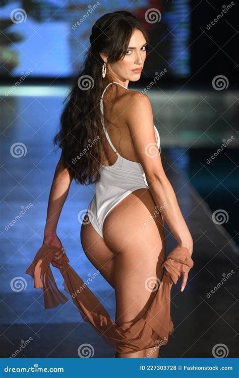 A Model Walks The Runway For Almost Naked Swim Show Editorial Stock Photo Image Of 2021
