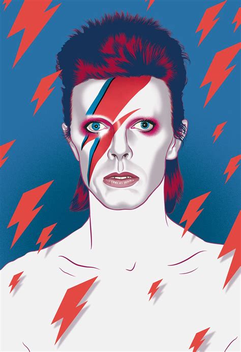 Illustration Of David Bowie As Ziggy Stardust By Maurice Mechan David