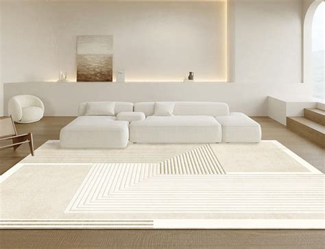 Cream Floor Carpets for Living Room, Dining Room Modern Rugs, Modern L ...