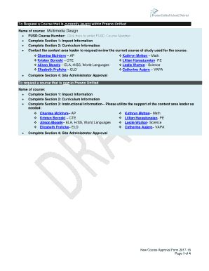 Fillable Online New Course Approval Form Fax Email Print