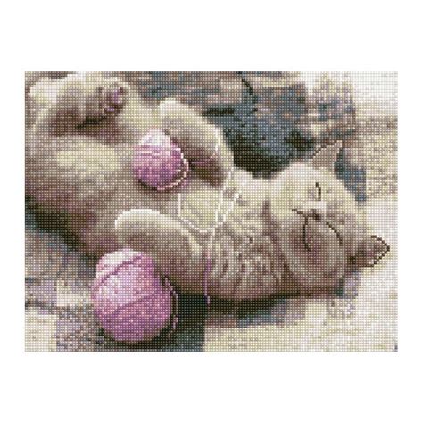 Алмазная мозаика "Котенок и клубочки" EJ1308, 40х30 см – фото, отзывы ...