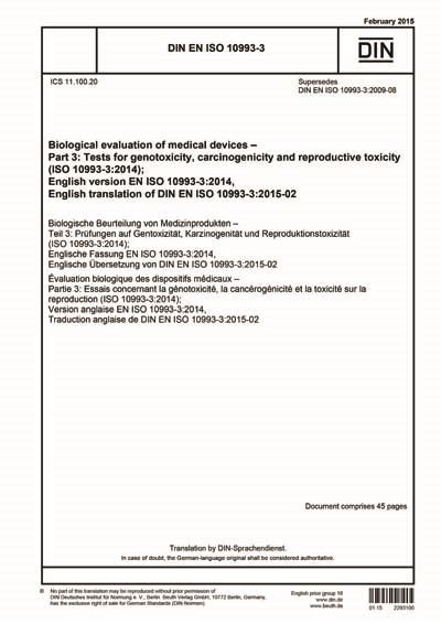 DIN EN ISO 10993-3:2015 - Biological evaluation of medical devices ...