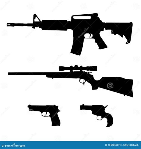 Ar 15 Style Semi Automatic Rifle Bolt Action Rifle Pistols Silhouette