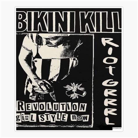 Onim Bikini Kill Riot Grrrl Poster Sticker Phone Decal Water Bottle Stickers Car Decals Funny