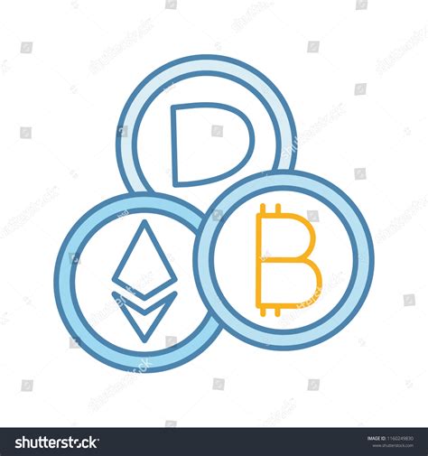 Cryptocurrency Color Icon Digital Money Epayment Stock Vector Royalty