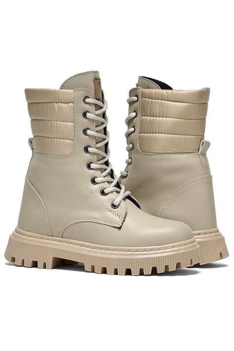 Kız Çocuk Nude Termo Taban Yanı Kapitone Desenli Bağcıklı ve Fermuarlı