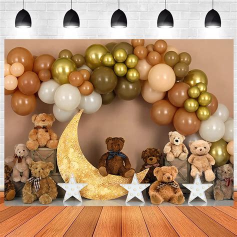 Amazon Bear Baby Shower Party Backdrop Boy One Birthday Party