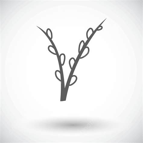 Pussy Willow Single Icon Twig Nature Single Vector Twig Nature Single PNG And Vector With