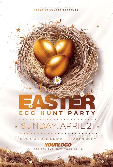 Easter Flyer Template Psd Customizalble Creative Flyers