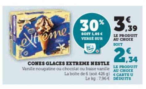 Promo Cônes Glacés Extrême Nestlé chez Super U iCatalogue fr