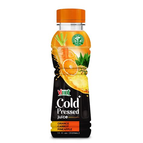 Refreshing Cold Pressed Juice Orange Carrot Pineapple 11 Fl Oz Vinut