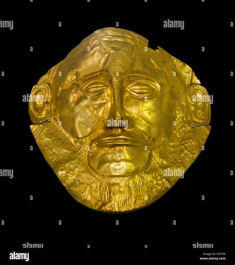 The golden mask of Agamemnon, the king of Mycenae and leader of Trojan ...