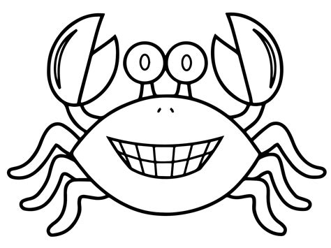 Добрый краб — раскраска для детей. Распечатать бесплатно.