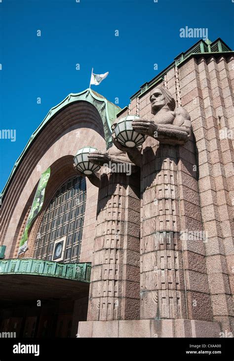 The Lantern Carriers At The Main Entrance To Helsinki Central Railway