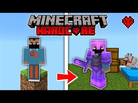 I Survived 100 Days On One Block In Minecraft Hardcore 100 Days YouTube