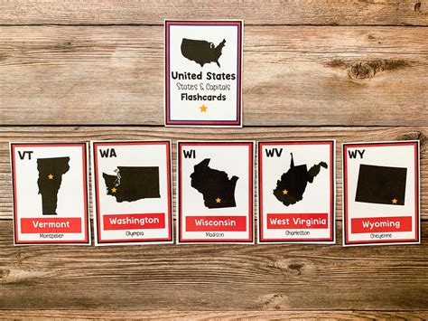 States and Capitals Flashcards, United States Flashcards, Homeschool ...