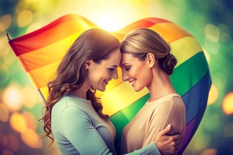 AI Generated Happy Lesbian Couple Love Rainbow Love 39897763 Stock Photo At Vecteezy