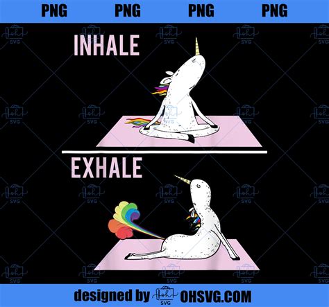 Funny Unicorn Yoga Pose Inhale Exhale Farting Unicorn Png Magic Unico