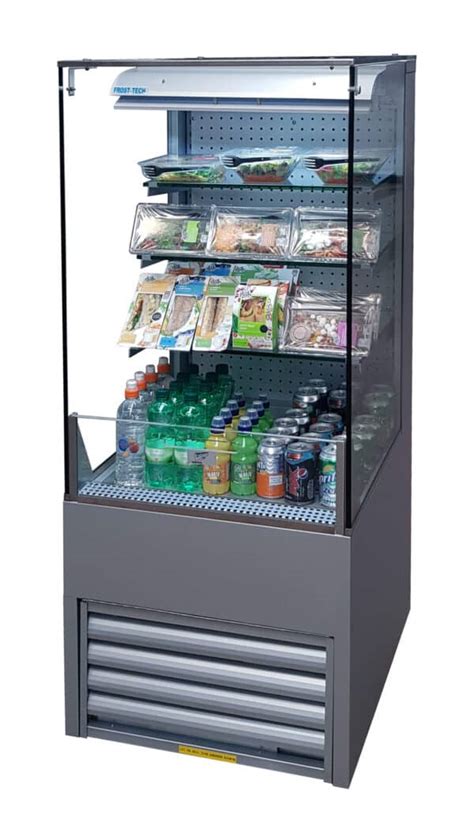 Grab And Go Display Fridge Standard Silver Steel 60cm X 73cm X 145cm Frost Tech Eco Ld75