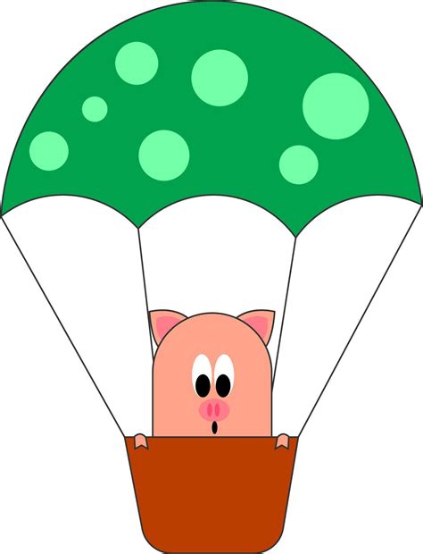 Pig In Hot Air Balloon Illustration Vector On White Background
