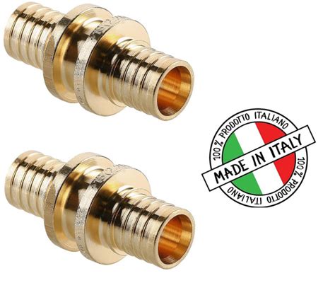 Муфта соединитель аксиальный надвижной латунный PEX 20х20 ITALY VTm.403 ...