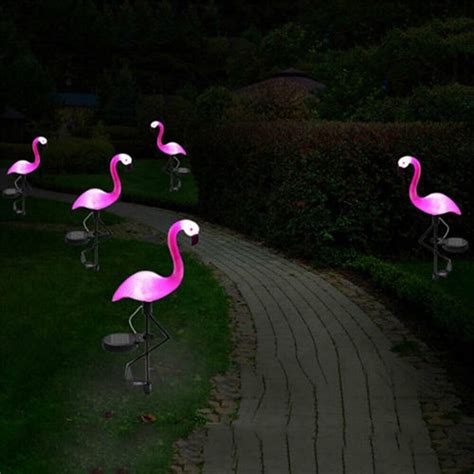 Solar Powered Pink Flamingo Outdoor Lights - Decoratormall