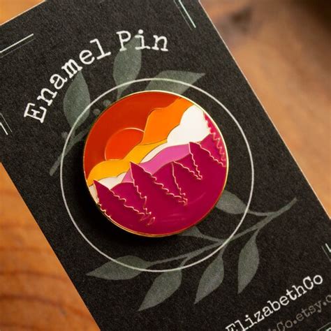Subtle Lesbian Flag Enamel Pin Mountain Pin Etsy