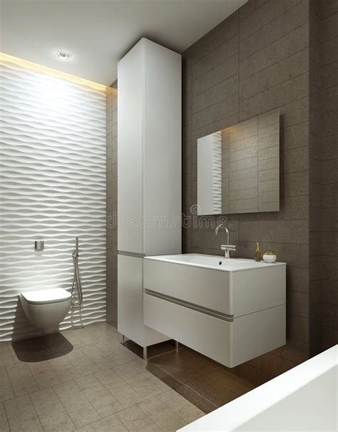 Interior Of Modern Bathroom D Render Stock Illustration Illustration