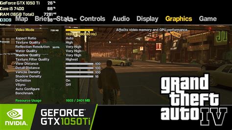 Grand Theft Auto IV GTA IV GeForce GTX 1050 Ti All Settings 720p