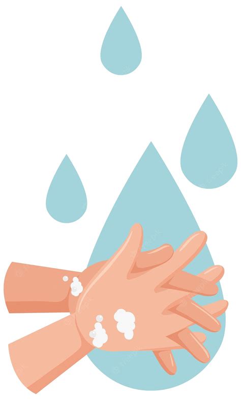 Premium Vector Hand Washing With Water Drop