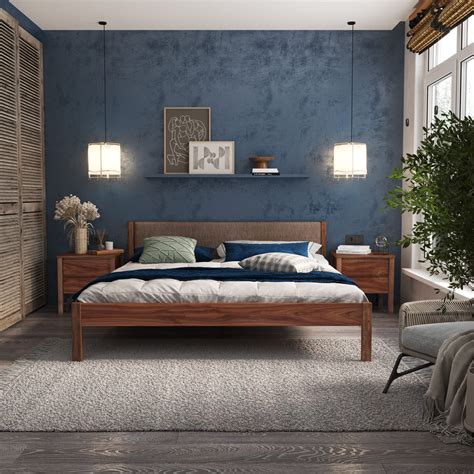 Кровать из цельного массива ореха с мягким изголовьем 160х200см GLAMOUR ...