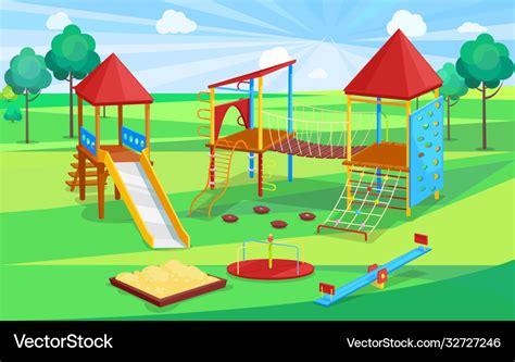 Children active place school playground Royalty Free Vector