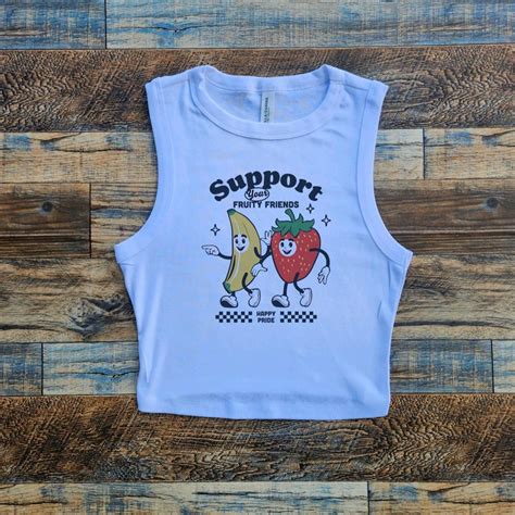 Fruity Friends Baby Tee Lgbtqia Pride Crop Tank Gay Rights PRIDE Rainbow Pride Parade Shirt