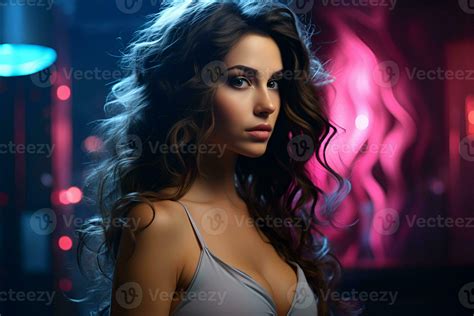 Studio Portrait Of Beautiful Woman Brunette On Color Background Stock Photo At Vecteezy