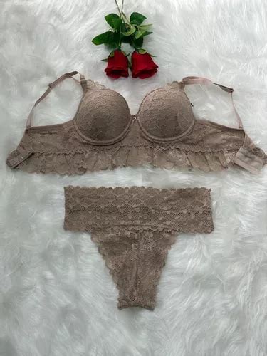 Conjunto De Lingerie Sensual Rendado Bojo Parcelamento Sem Juros